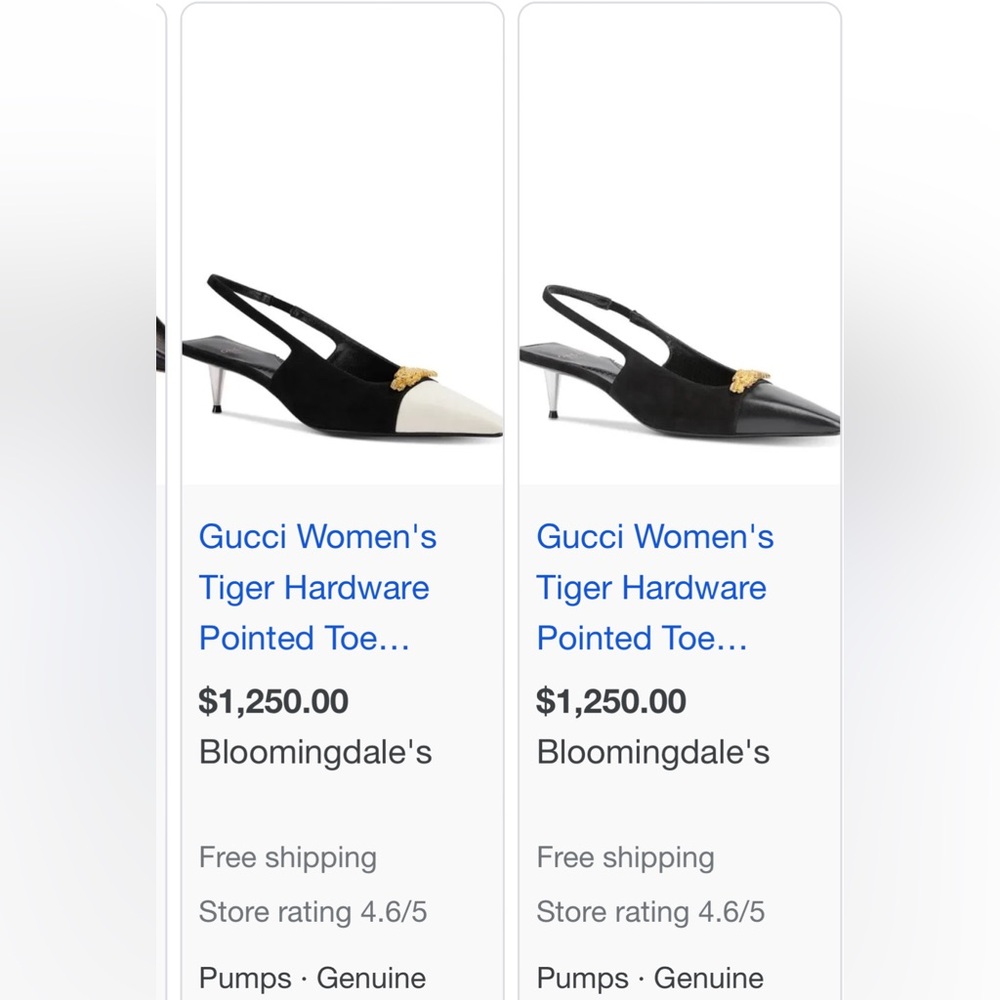 Gucci Women's Tiger Hardware Pointed Toe Slingback Pumps